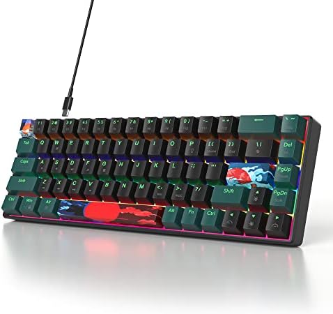Taeeiancd 65% Gaming Keyboard 60 Percent Mechanical with Linear Red Switch, 68-Keys Wired Keyboard with Separate Arrow/Control Keys PBT Keycaps for Ps4/Ps5/Xbox