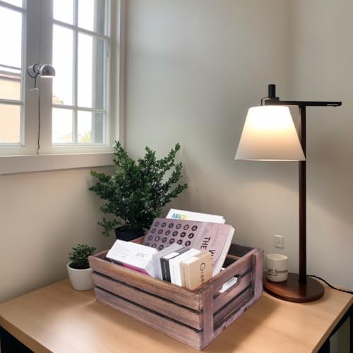 Rustic Vintage Finished 2 Packs Wooden Crate with Handles - Nesting Storage Display Organization Crate for Party Office Bedroom Kitchen and Closet - Image 5