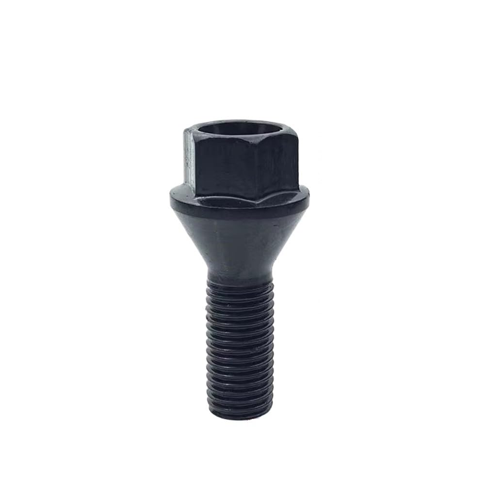 Car Wheel Bolts Compatible with X1 for X2 for X3 for X4 for X5 for X6 for E70 for E71 Car Wheel Lug Bolts Nut Black Steel Screws Wheel Bolts Wheel(L)