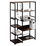 INDUSTRIELLER & EINFACHER STIL: Verzichten Sie nicht auf Stil, wenn Sie Ihr Zuhause mit Regalen ausstatten.Das Bücherregal in Dunkelbraun bietet die richtige Mischung aus Stil und Effizienz.