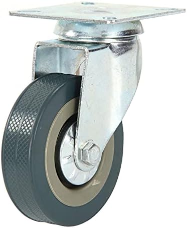 Youyijia 4pcs Swivel Castor Rubber Heavy Duty 75mm Swivel Castor Double Bearing Heavy Duty for Furniture Rubber Swivel Trolley Caster 360KG(2 with Brake 2 without Brake)