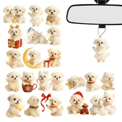 2025 Advents-Weihnachten | 2D-Acrylanhänger – Welpenkalender zum Thema Weihnachten – für Wand, Fenster, Party, Auto, Innentasche, Schlafzimmer, Urlaub