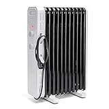 Aigostar Radiatore ad olio portatile da 2500W. Radiatore elettrico 13 elementi, 3 livelli di riscaldamento, termostato regolabile e protezione a funzione di spegnimento