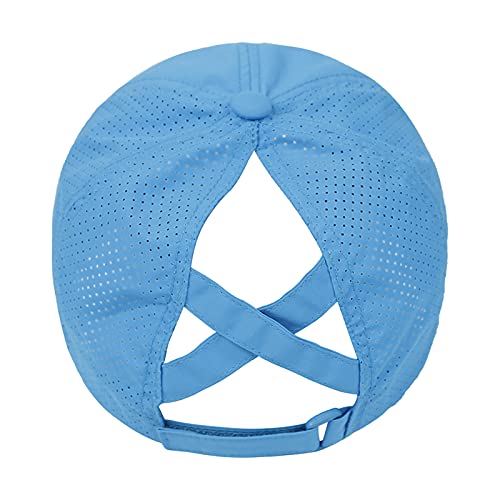 HGGE Womens Criss Cross Ponytail Baseball Cap High Messy Bun Ponycap Trucker Hat Quick Drying Mesh Dad Hat for Outdoor Sports - Image 5