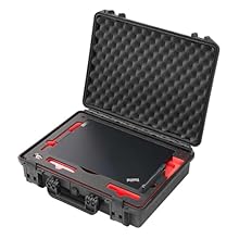 Waterproof outdoor case with high-quality inlay for safe transport of MacBook Pro 13", charger, external hard drives and more. The practical, multi-layered rigid foam offers plenty of room and is designed to keep your notebook safe and sound in the c...