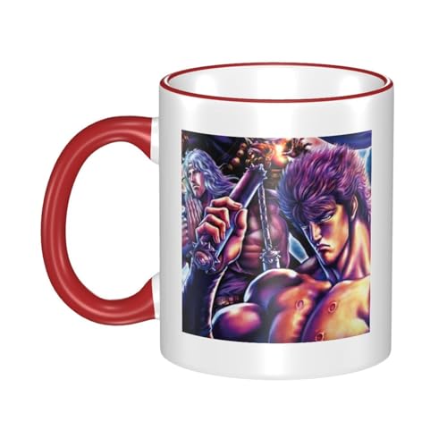 北斗の拳 ケンシロウ マグカップ 保温・保冷 電子レンジ対応 コーヒーカップ 陶器 セラミック 耐高温 軽量 個性人気 誕生日プレゼント大容量 Red