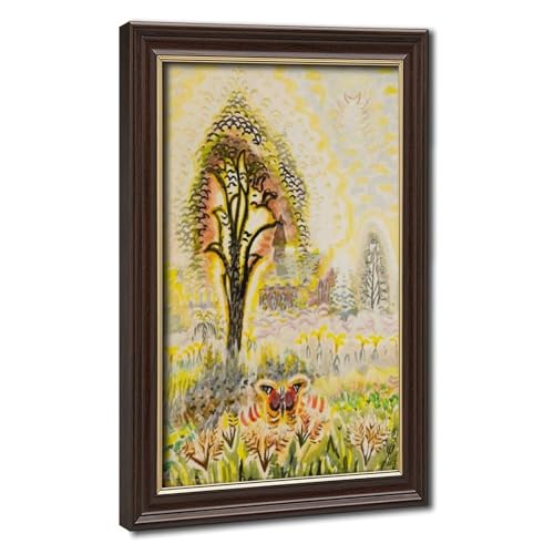 Impression sur toile papillon Charles Burchfield pour décoration salon grand format 50x75 cm