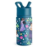 Simple Modern Disney Encanto Water Bottle with Straw Lid | Reusable Insulated Stainless Steel Cup for Girls, School | Summit Collection | 14oz, Encanto