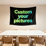 Tapiz Personalizado, Tapices de Pared Fondo Personalizado con Foto Texto Nombre para Decoración Del Hogar Para Tapiz de Boda, Familia, Regalo Conmemorativo