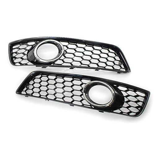 Grille de phare antibrouillard A3 8P 2009-2013 nid d'abeille noir brillant chrome