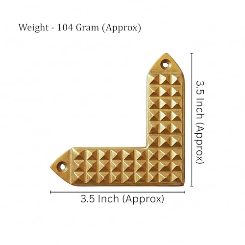 Image of Brass L Shape Pyramid Strip |Size-3.5Inch |Weight of 1 Pyramid Strip- 104gm Approx |Vastu Remedy Tool |Angle Strip with Pyramid Design for Correcting Corner |Home & Spritual Decor |Pack of 3