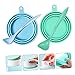 WEKAMOS 4PCS Silicone PET Can Cover Set Universal Food Can Lids Spoon Dog Cat Food Sealing Covers for Freshness Easy to Clean