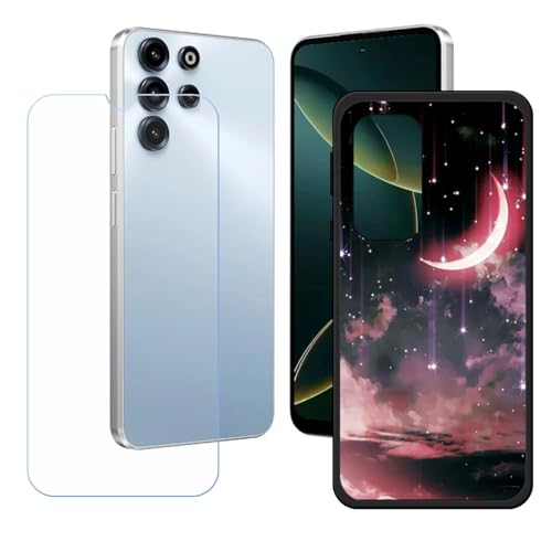 LCEHTOGYE �K�p Doogee B10 Pro +�����K���X�X�N���[���v���e�N�^�[�p�P�[�X�A�K�p Doogee B10 Pro (6,63")�ƌ݊����̂���u���b�N�\�t�gTPU�V���R���Q���P�[�X�ی�J�o�[ WZ17
