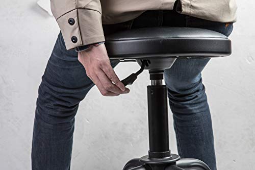 A A IN LT13 Industrial Swivel Shop Stool 250lb Capacity - Adjustable Garage Stool with 360° Rotation & Tool-Free Assembly, Ergonomic Vinyl Cushion for Workshop/Home Bar/Game Room - Image 6