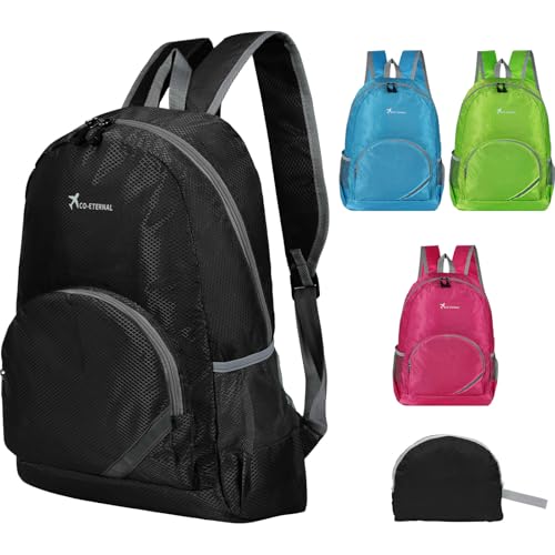 Mayoii Foldable Lightweight Backpack Mens – 20L Waterproof Rucksack, Rucking Daypack for Outdoor Sports Hiking Travel Camping (Black)