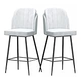  Tabouret de bar familial tabouret haut tabourets de bar élégants ensemble de 2, chaises de bar modernes en velours avec dossier et repose-pieds pour cuisine, café, dîner, pub, hauteur d\'assise 65