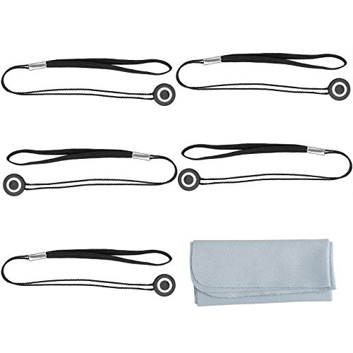 ChromLives 5 Pack Lens Cap Leash Lens Cap Keeper Holder with Microfiber Cleaning Cloth,Prevent Lens Cap Lost Compatible with DSLR SLR Camera Canon/Nikon/Sony/Panasonic/Fujifilm Camera and More