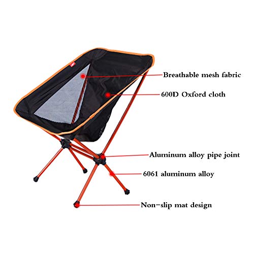 Chaise de camping pliante ultra légère en alliage d'aluminium