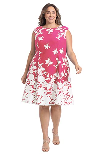 Image of London Times Womens Dresses Cap Sleeve Fit and Flare - Elegant Summer Cocktail Graduation Garden Party Wedding Guest Dress