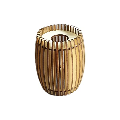 Lampenschirm E14 Lampenschirme Retro Lampenschirm Stehlampe Ersatzglas Lampe Schirm Ersatzschirm Leuchtenschirm Tischlampe Fluter Leuchte (1x Holz Lamellen)