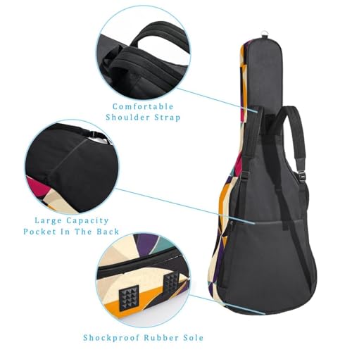 Étui guitare basse rembourré 101 cm imperméable avec graphismes colorés