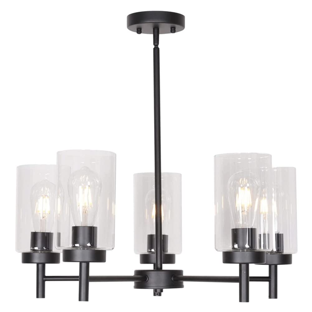 Lustre moderne pour cuisine et salle à manger avec 5 verreries