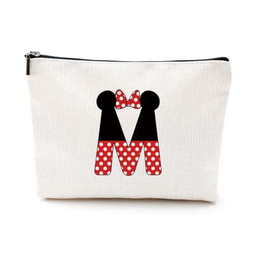 Cute Cartoon Magic Mouse Initial A-Z Personalized Makeup Bags - Monogrammed Cosmetic Bags - Funny Mouse Themed Gifts for Women, Girls (M)