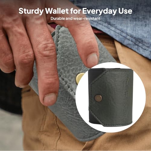 Cash Wrap Wallet with Clasp Organizer Lightweight Fashion Handy Purse Bands Leather Money Clip Holder for Business Trip Shopping Men Women for Bills, Slim Pocket Money, Army Green4