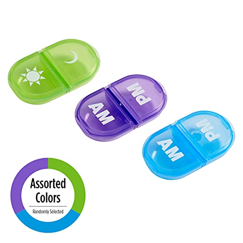 Image of EZY DOSE Daily AMPM Pill Reminder, Colors Vary, 1 Count (Pack of 4)