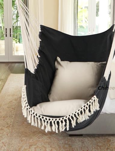 image for Chihee Hammock Chair Hanging Swing Max 500 Lbs 2 Cushions Included Ste