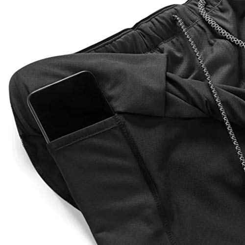 gazechimp 2 Em 1 Homens Correndo Shorts Construído Em Camada Base - XL preto