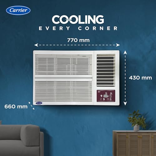 Image of Carrier 1.5 Ton 5 Star, New Star rated, Inverter Window AC (Copper, Turbo mode for Faster Cooling, Energy Saver Mode, Dry Function, Auto Timer and Dust Filter,New star Rating, Estra Gxi -CIW19SC5R36F0, White)