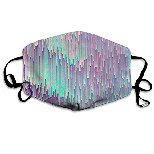 RUHUI Mouth Mask Iridescent Glitches Dust Mouth Mask Adjustable Earloop Polyester Mask