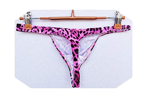 Ccai Leopard Print Mens Thongs and G Strings Low Rise Brief Hipster Men's Briefs Thongs Breathable Thong HT032-Pink-L