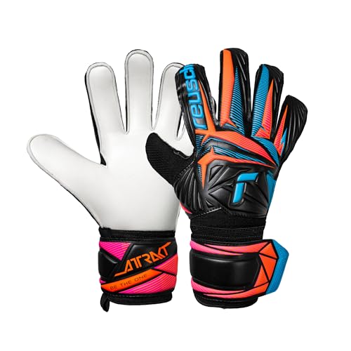 Reusch Gants de Gardien de But pour Hommes Adultes | Prise Robuste, Ajustement Stable et contrĂ´le de Balle Efficace | Gazon Artificiel, Gazon Naturel et Terrain Dur | Attrakt Solid