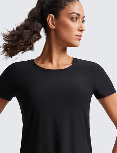 CRZ YOGA Cloudweight Workout Tops for Women Lightweight Athletic Short Sleeve Shirts Gym Running Side Slit T-Shirts4