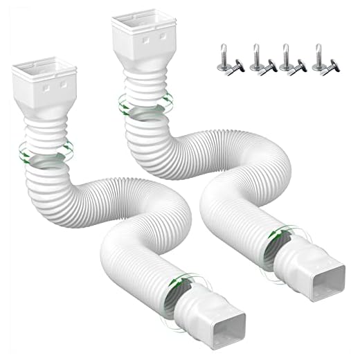 2 Pack Rain Gutter Downspout Extensions Flexible,Drain Downspout Extender Connector 21"-60",Screws for Included,White