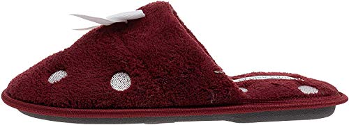 Image of Laura Ashley Ladies Embroidered Soft Terry Scuff Slipper