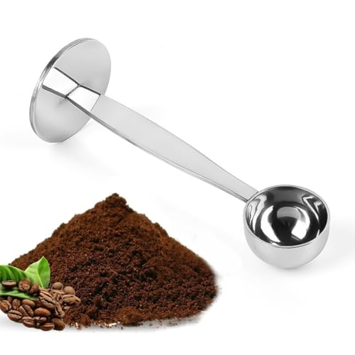 Image of Supvox 2 in 1 Stainless Steel Measure Spoon with Coffee Tamper Dual End Coffee Maker Tools Coffee Machine Tool Barista Supplies
