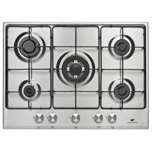 Continental Edison CECTG5VIX Table de cuisson au gaz Inox 5 foyers - vue 3