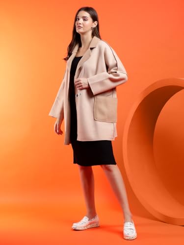 Image of KOTTY Womens Cotton Blend Standard Length Elegant Style Coat - Classic Style with Modern Detailing