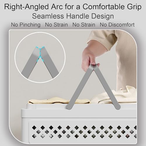 Large Collapsible Laundry Basket with Handles, Portable Plastic Bin for Dirty Clothes, Towels, and Toys Storage - Versatile Laundry Organizer for Home and Travel