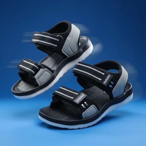 Image of Kids Open Toe Sports Sandals | Comfortable Lightweight Double Welcro Outdoor Athletic Sandals for Boys, Girls & Toddlers | Daily Play Shoe (1-10 Years)