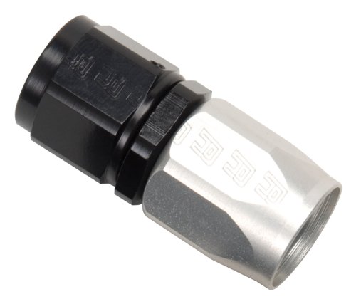 RUSSELL/EDEL 610023 Hose End - Full Flow Straight #6 Blk/Clr Finish
