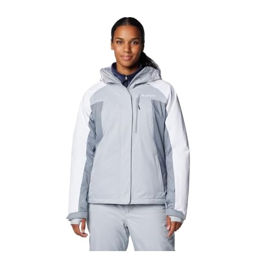 Columbia Women's Snowy Summit Insulated Jacket, Cirrus Grey/Tradewinds Grey/White Dbby, Large