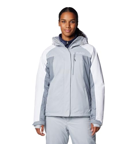 Columbia Womens Snowy Summit Insulated Jacket Cirrus Grey/Tradewinds Grey/White Dbby Large