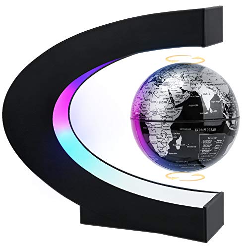 A globe that literally floats in midair, spinning freely — the kind of desk centerpiece that makes every visitor do a double-take.