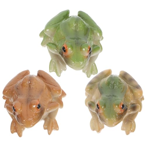 Micro paysage extérieur Feng Shui avec 3 figurines d'animaux miniatures de grenouille