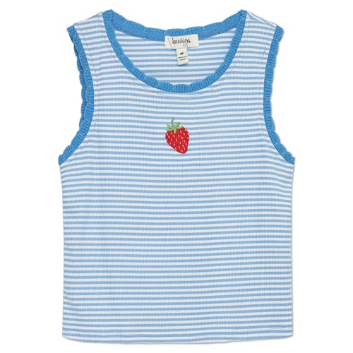 Speechless Girls' Sleeveless Striped Embroidered Tank Top