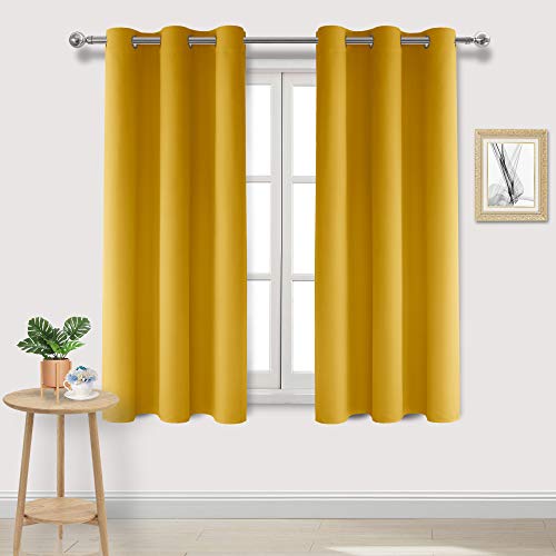 Image of DWCN Blackout Curtains for Bedroom Living Room 42 x 63 Inch 2 Panels Yellow